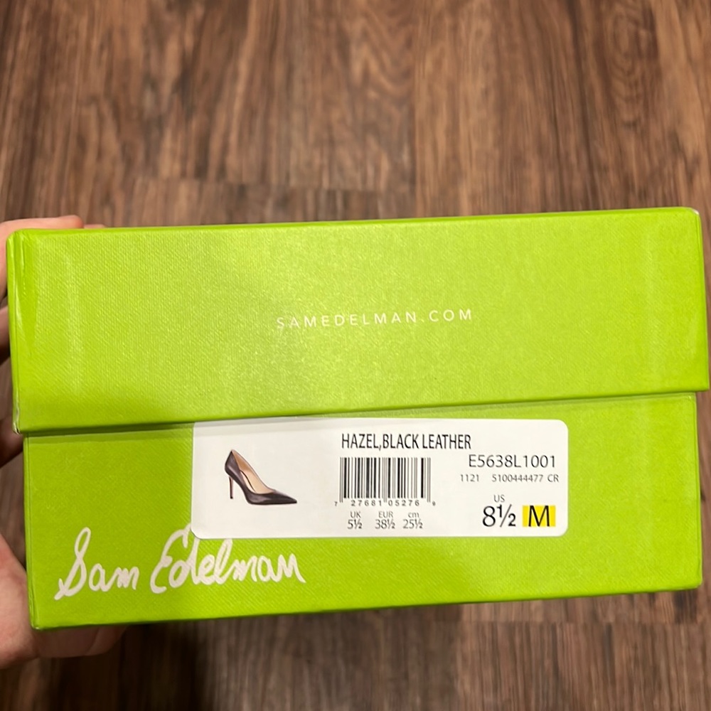 Sam Edelman Black Leather Heather Pump size 8.5